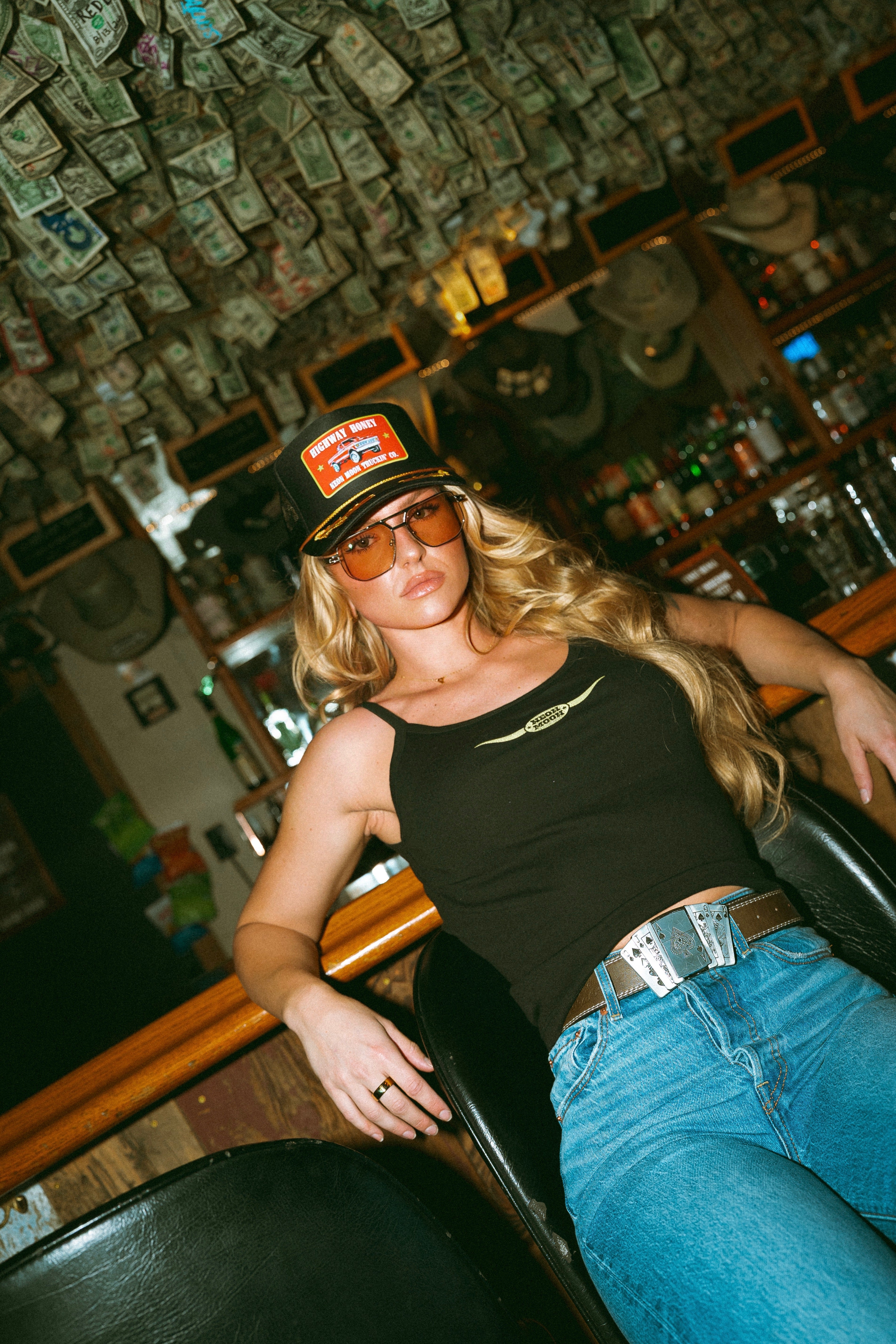 Neon Moon Highway Honey Trucker Hat