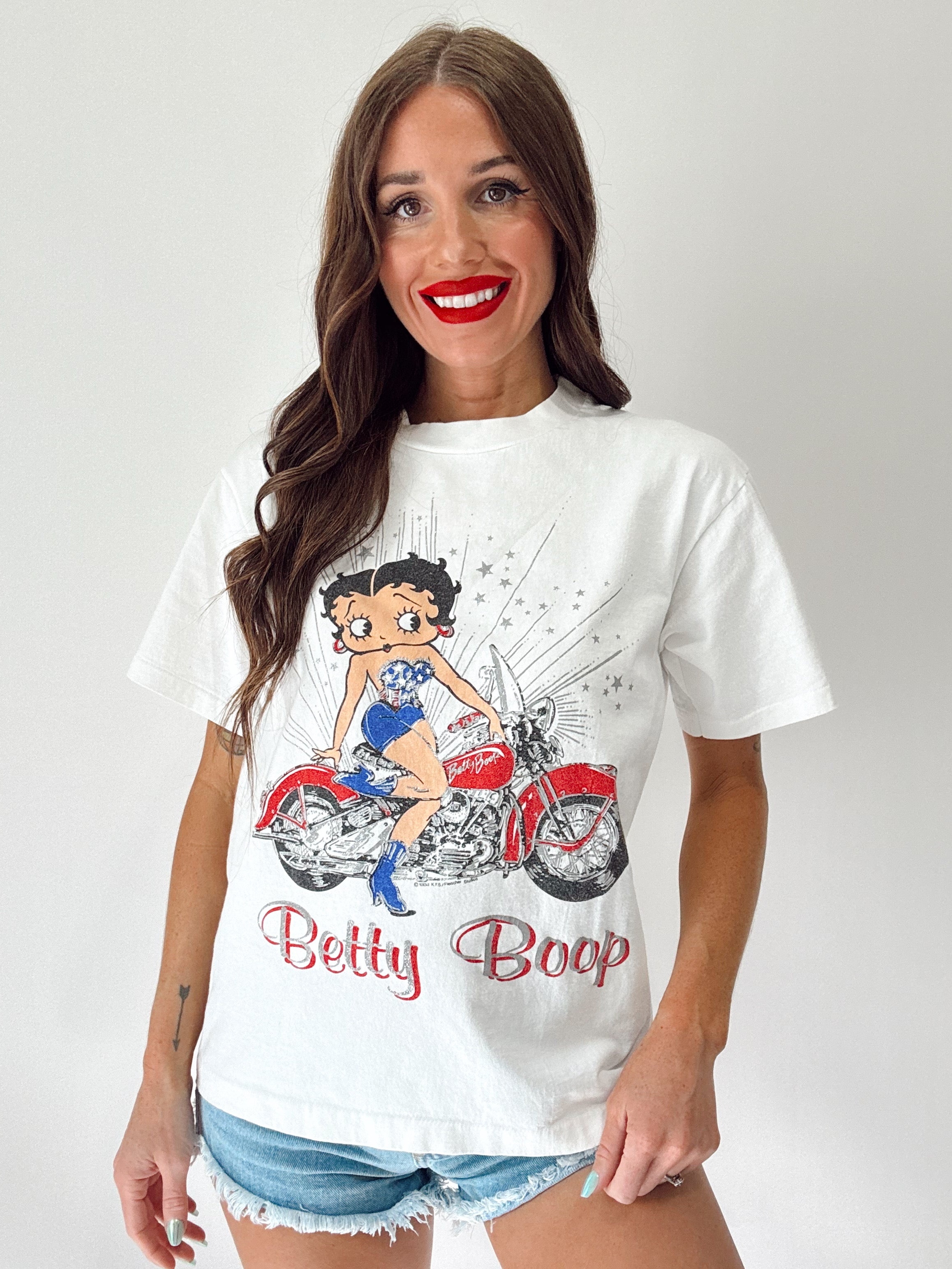 Vintage 90s Betty Boop Biker Tee