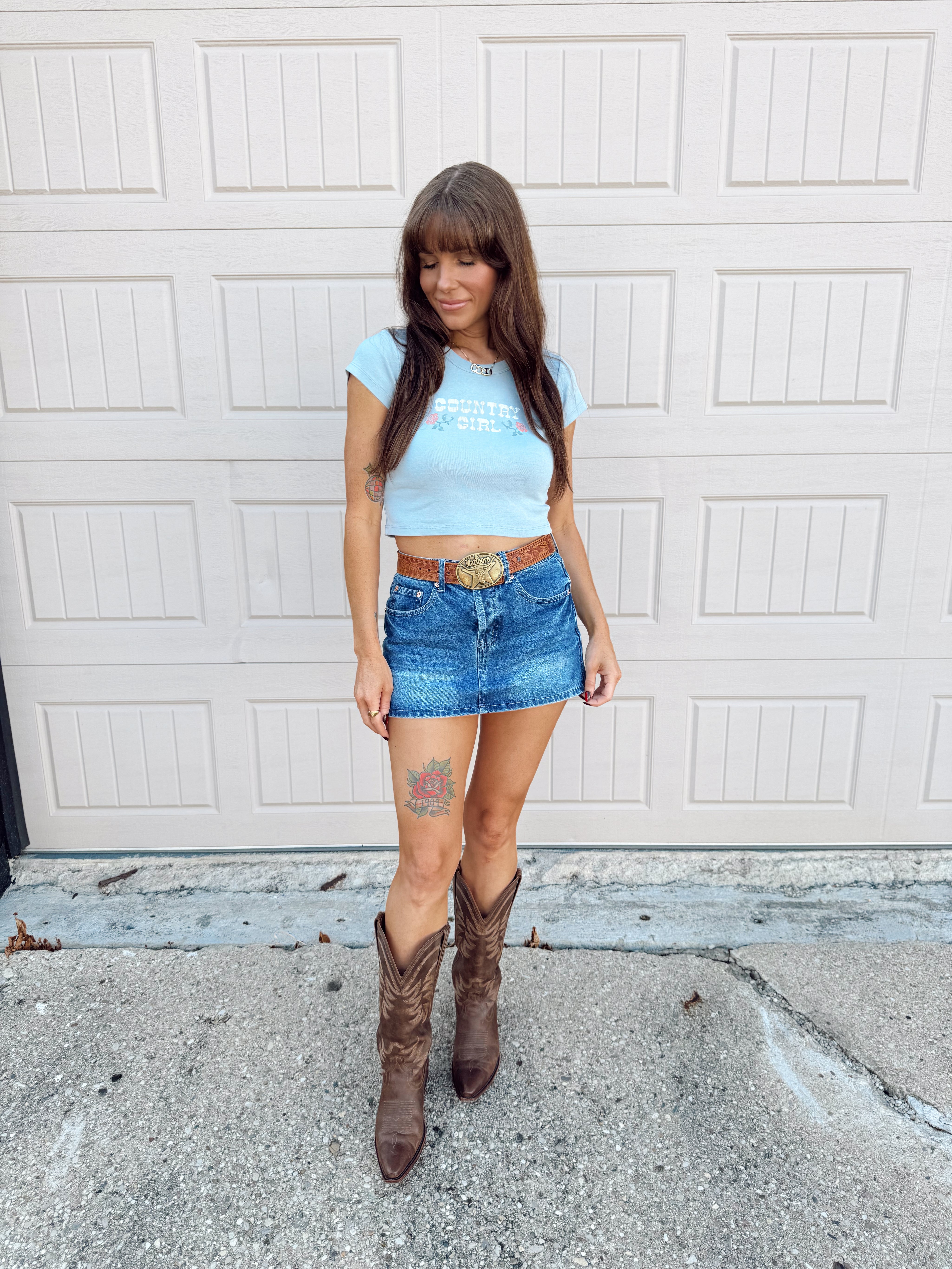 Dirt Road Denim Skort