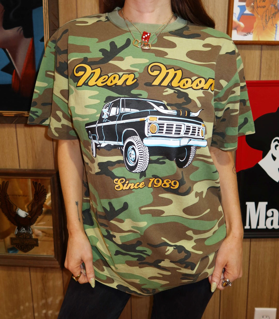 Neon Moon Camo Pickup Truck Tee