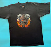 Vintage Harley Davidson Flame Engine Tee