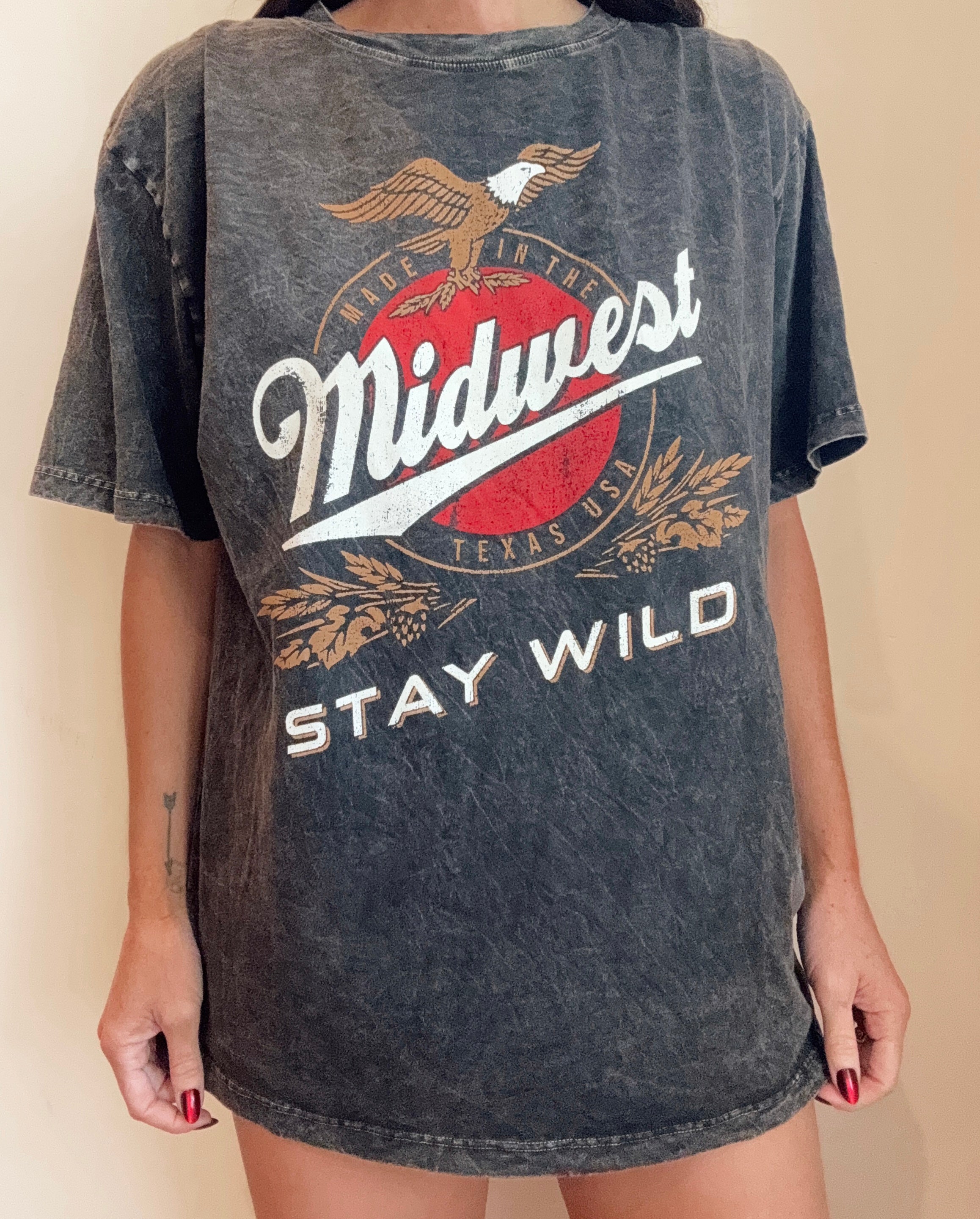 Retro Midwest Stay Wild Oversized Tee