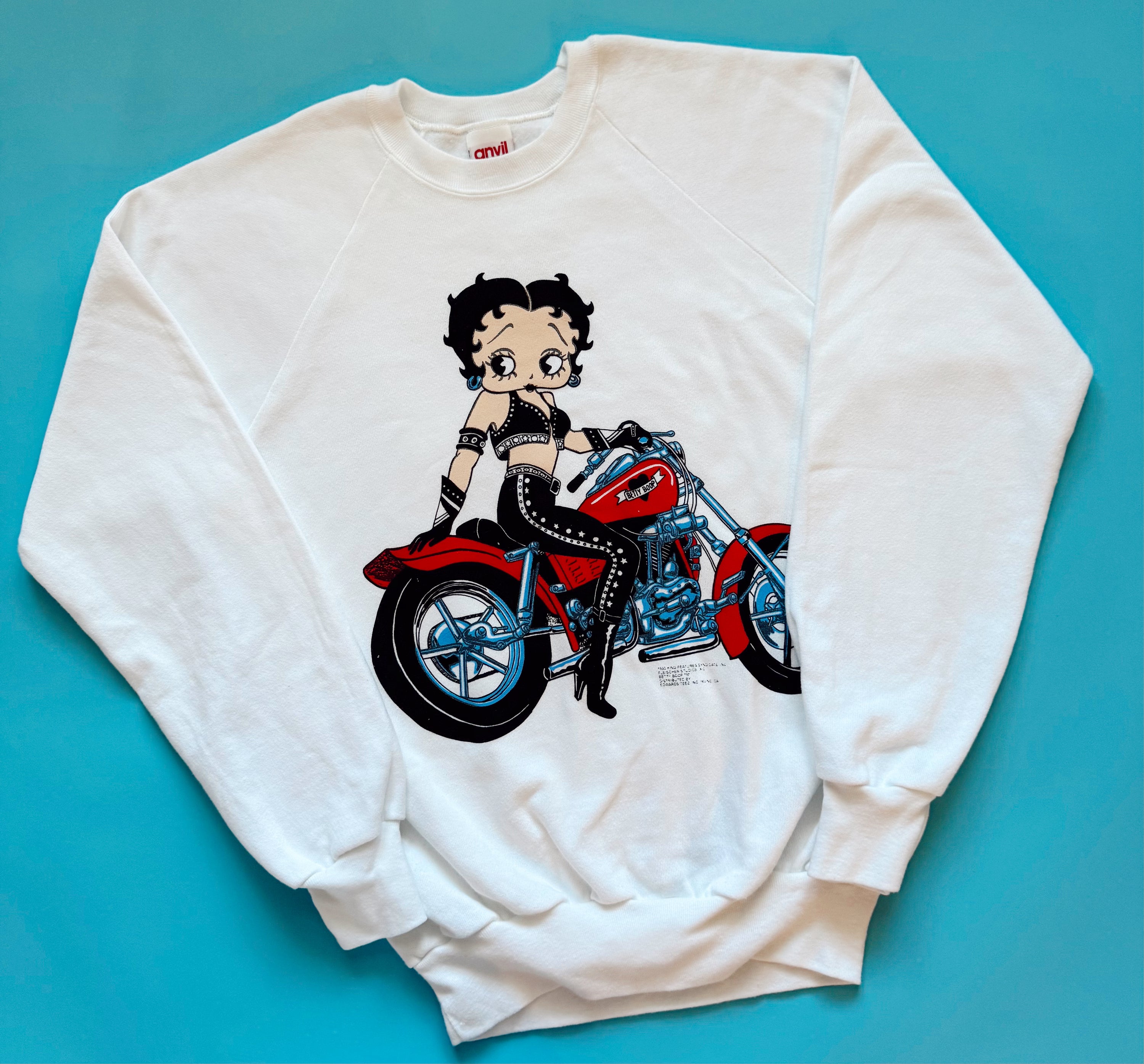 Vintage 90s Betty Boop Biker Crewneck Sweatshirt