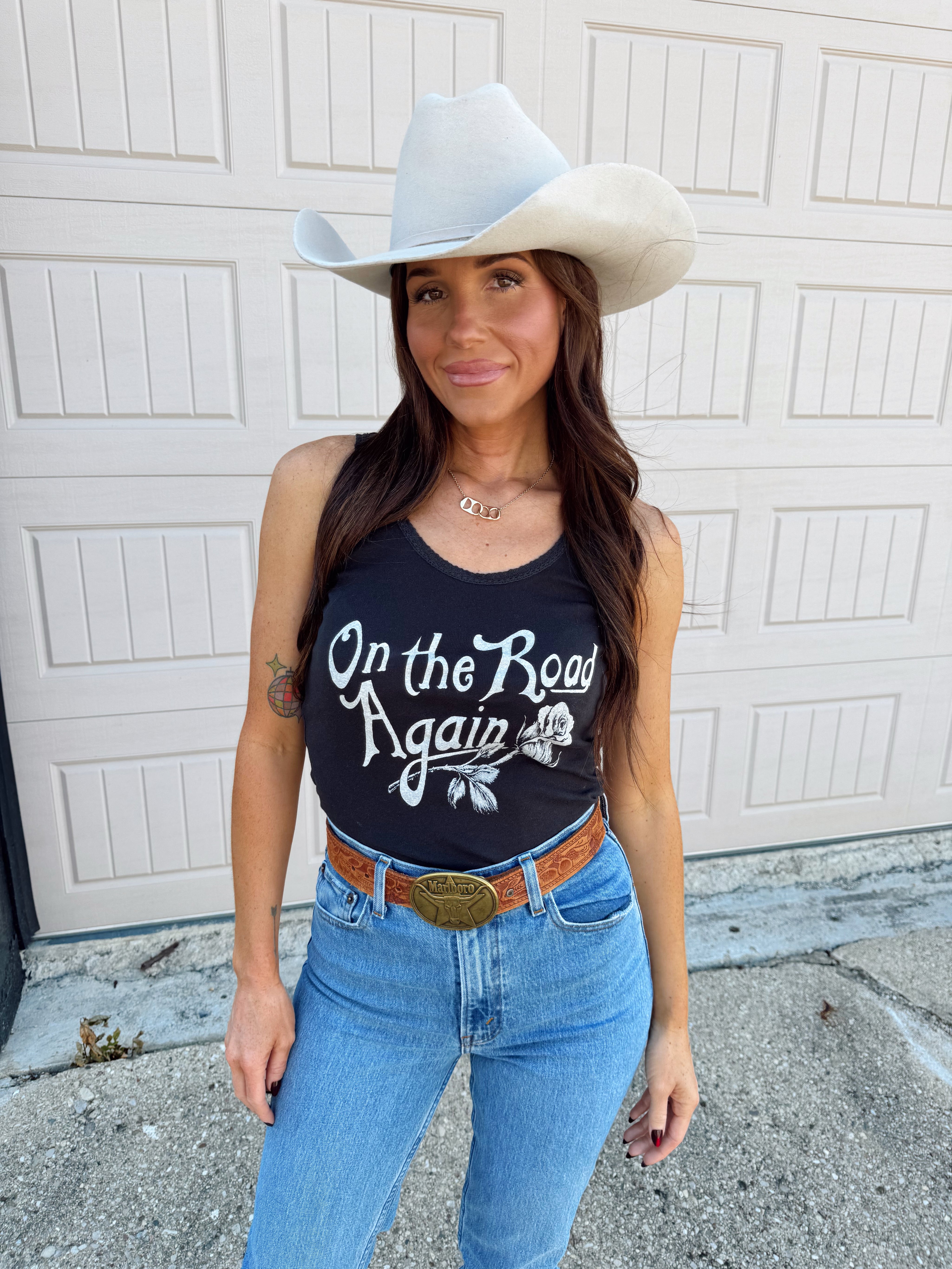 On The Road Again Lace Tank