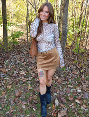 Buckskin Suede Mini Skirt