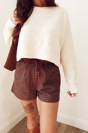 Mocha Plaid Shorts