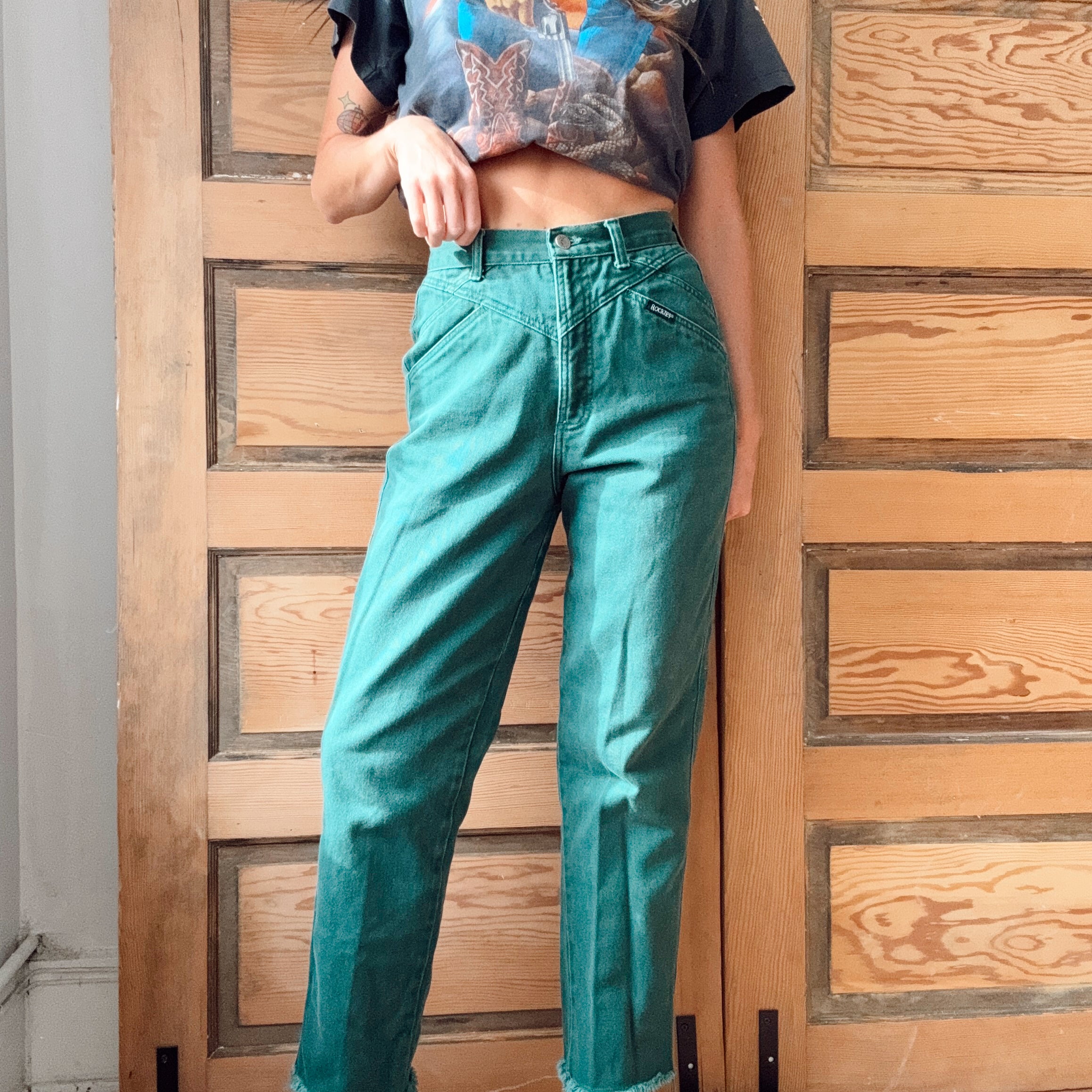 Vintage 90s Denim Green Rockies Jeans