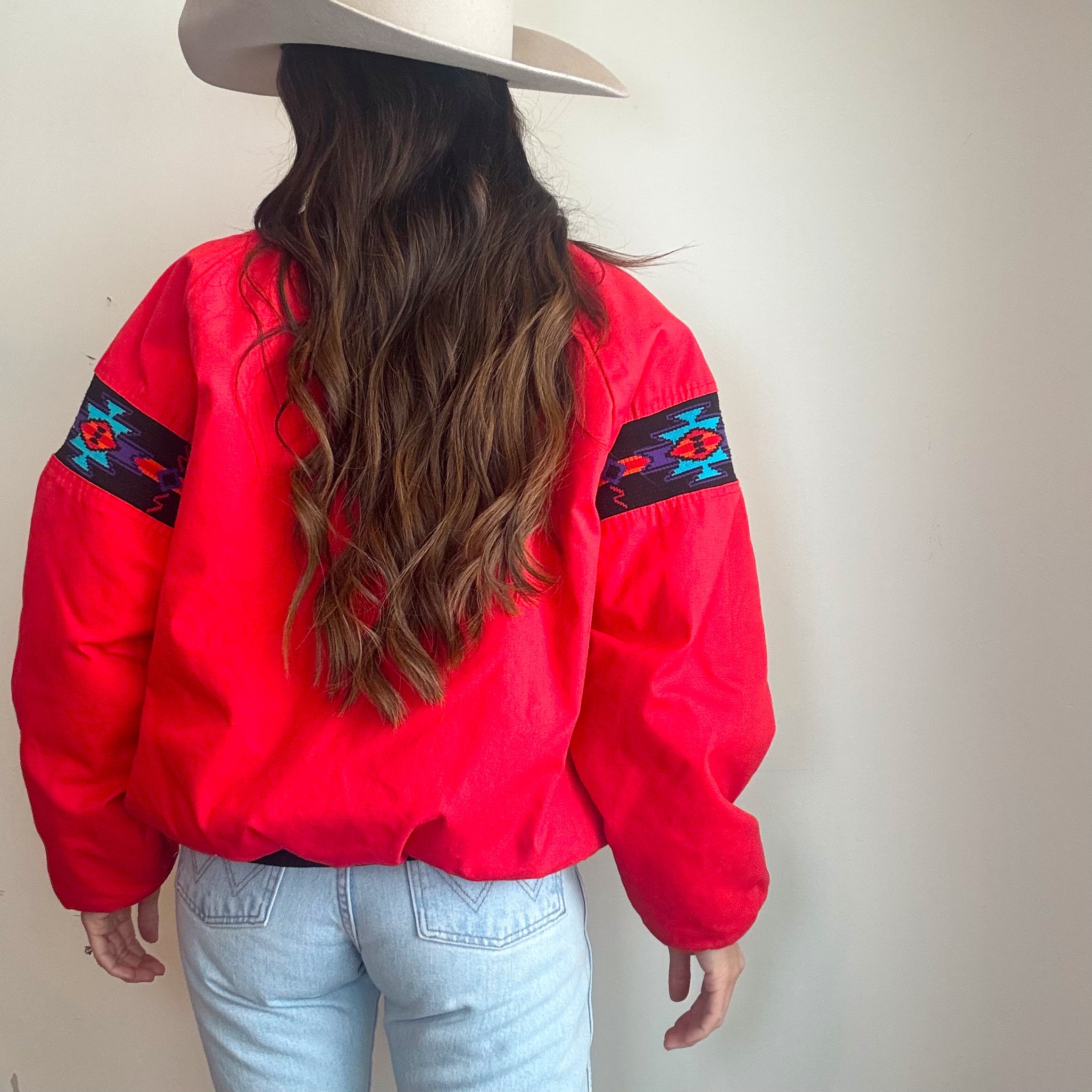 Vintage 90s Southwestern Aztec Bomber Jacket