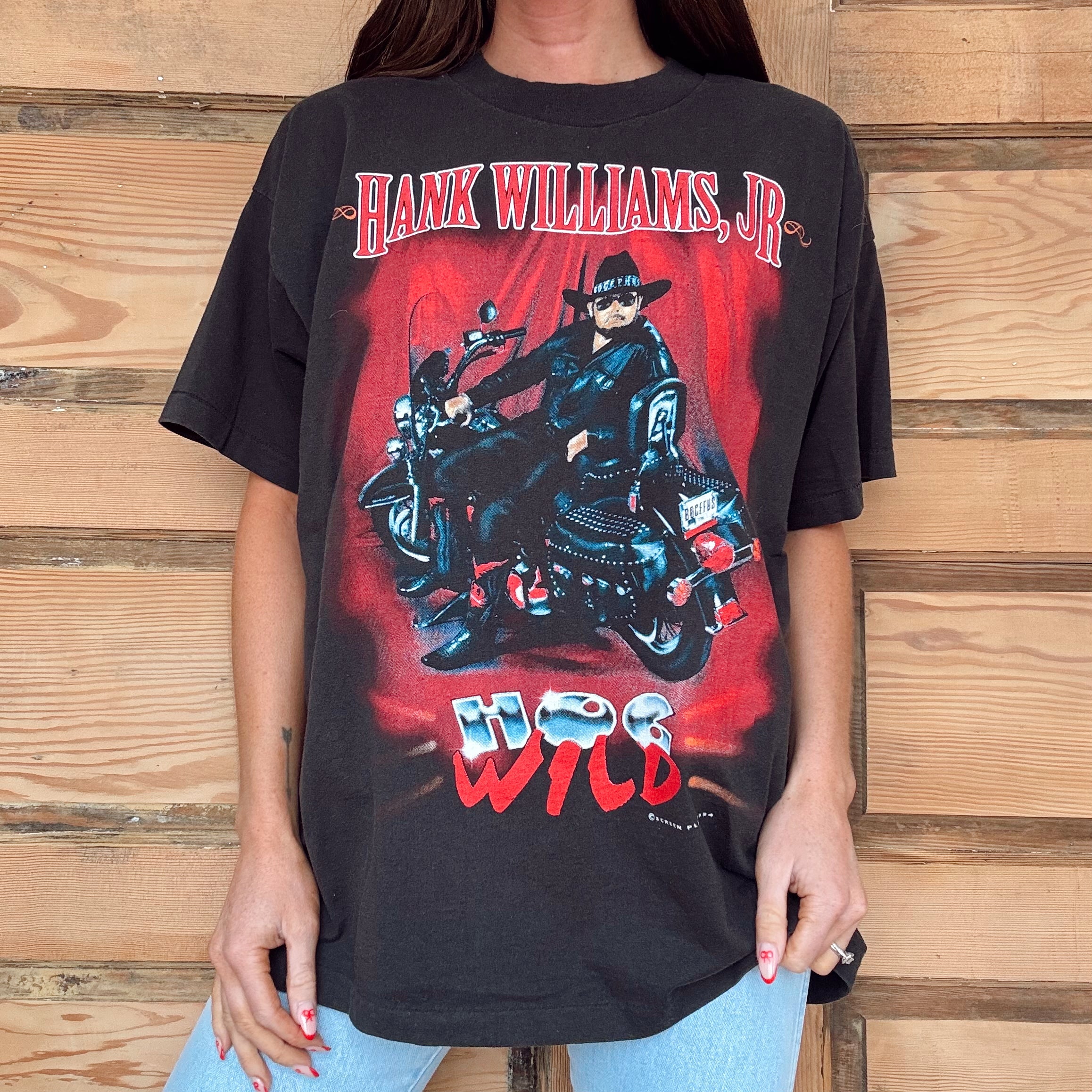 Vintage 90s Hank Williams Jr. Hog Wild Tour Tee