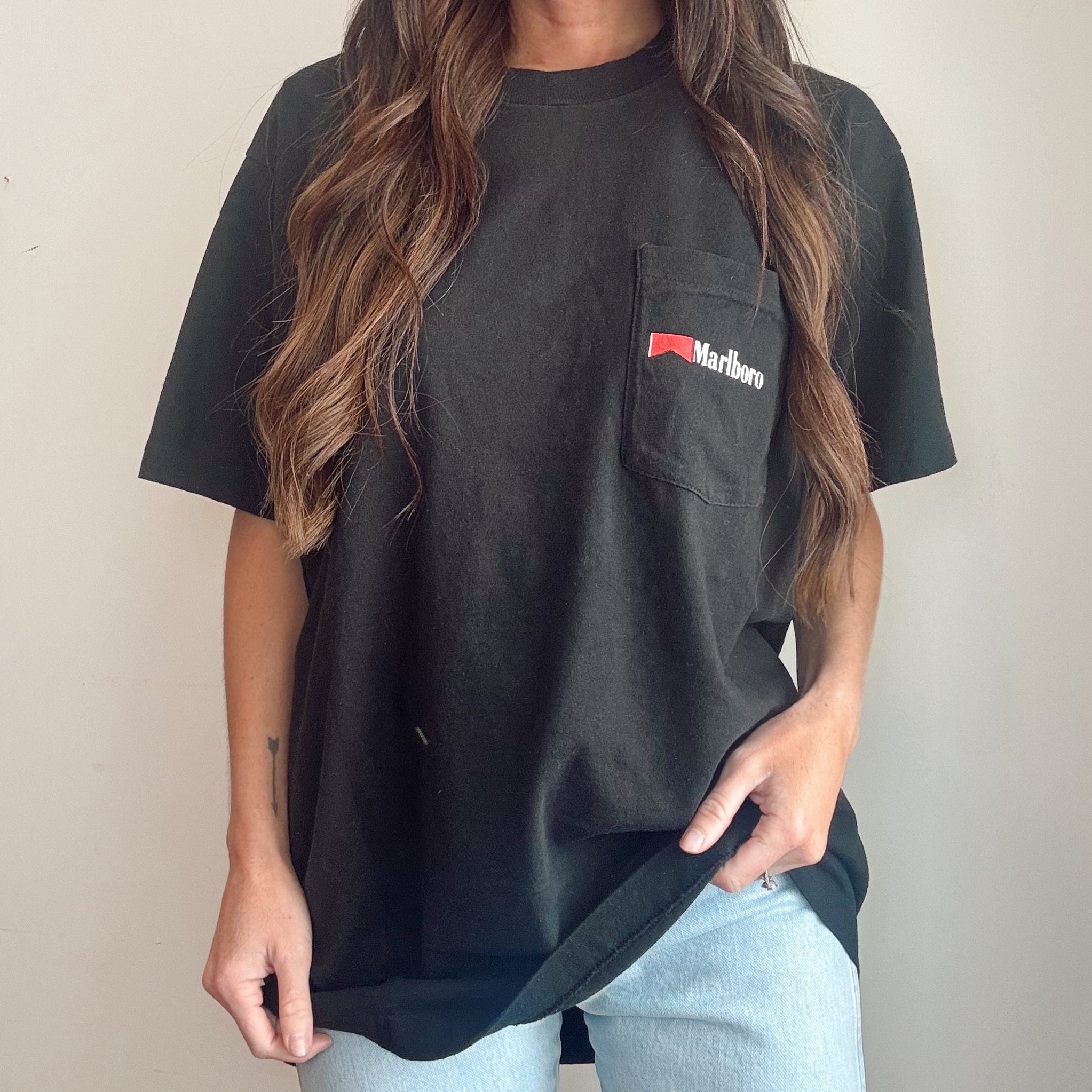 Vintage 90s Marlboro Cowboy Pocket Tee