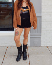 Canyon Dust Bomber Suede Jacket