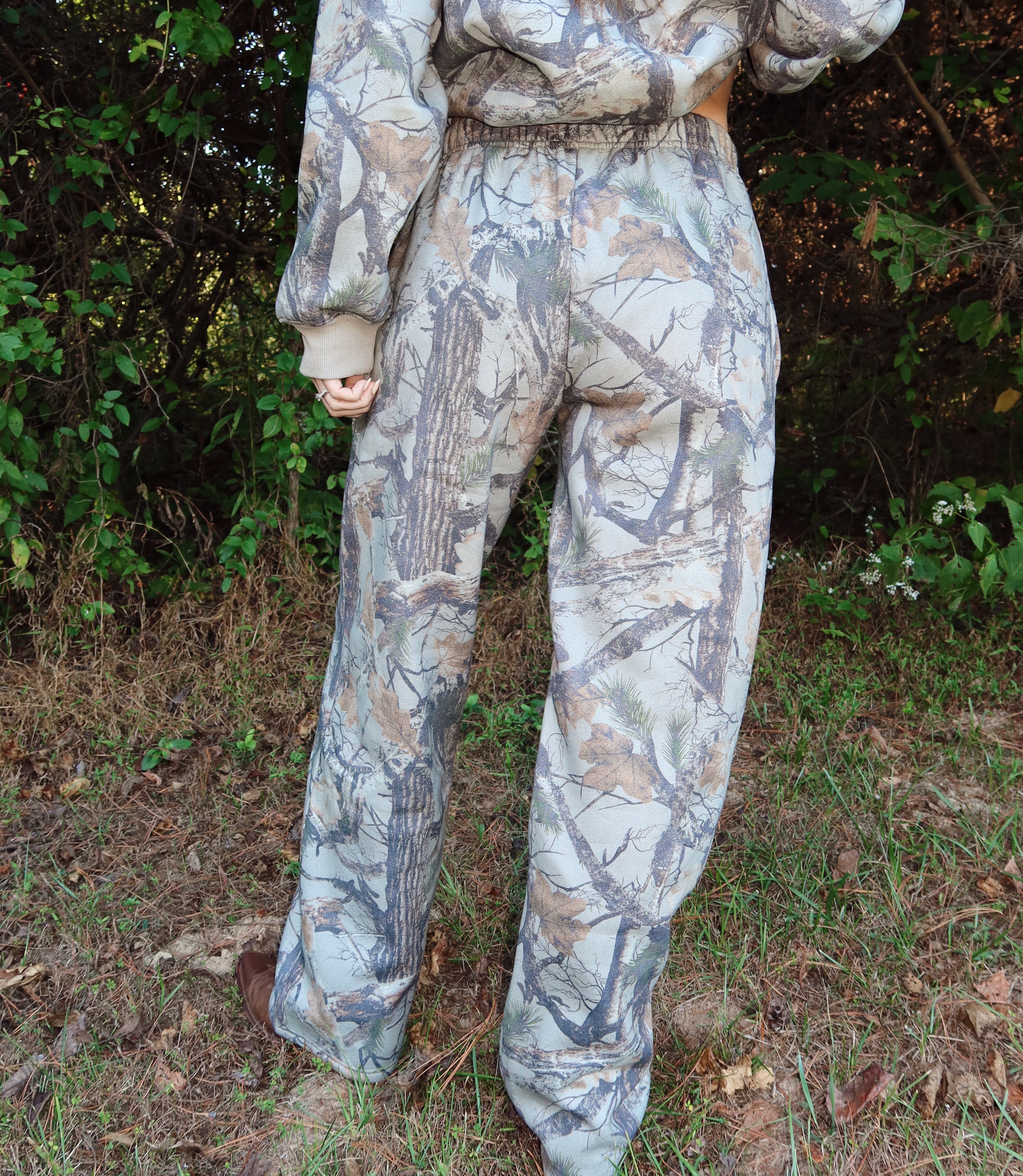 Woodland Camo Wide Leg Sweatpants