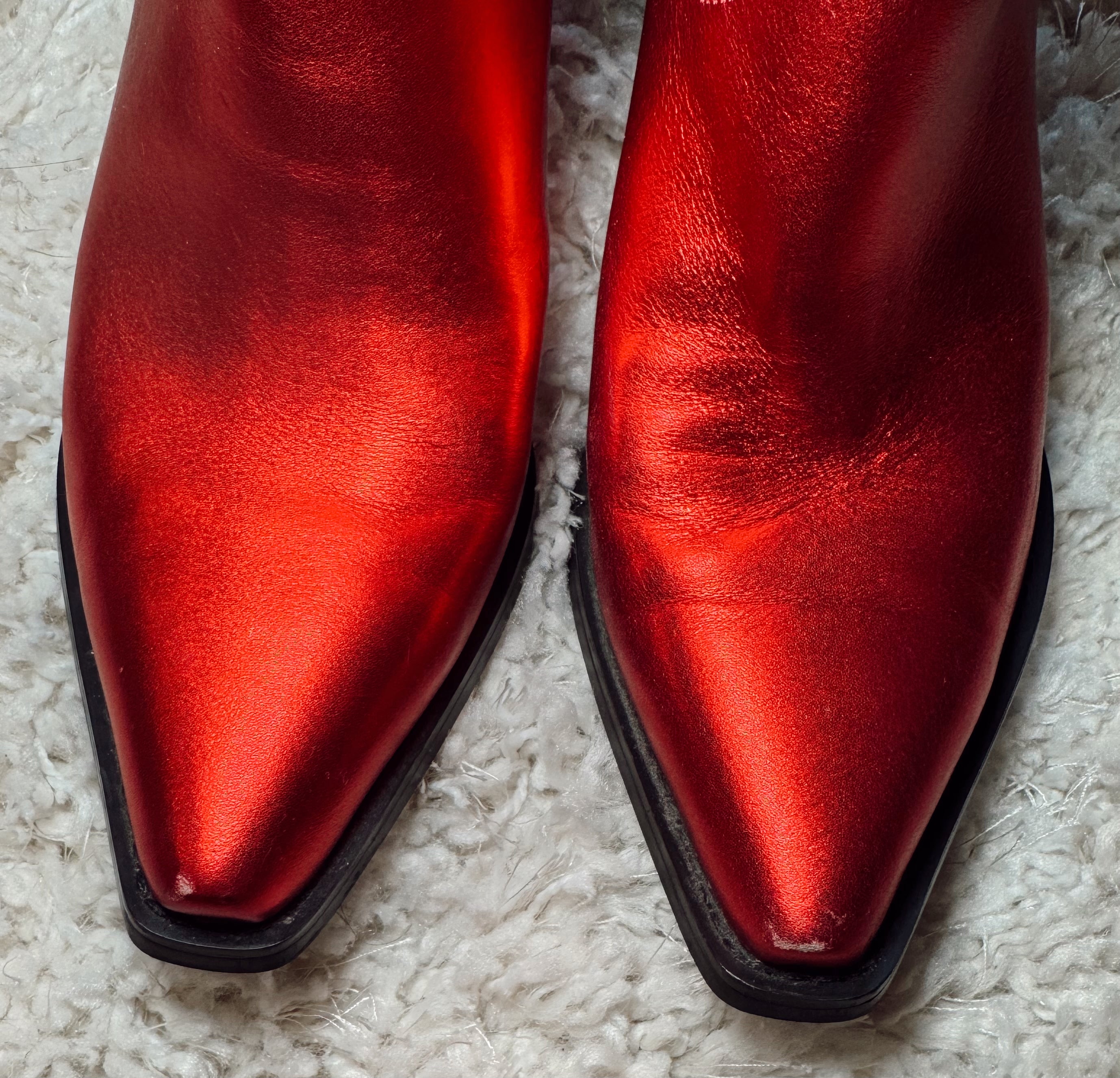 Jefferey Campbell Red Metallic Western Cowgirl Boot