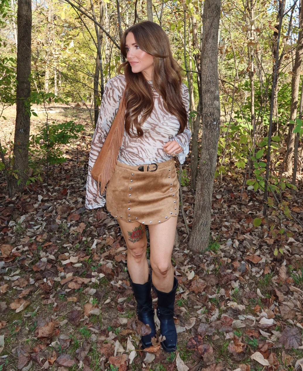 Buckskin Suede Mini Skirt