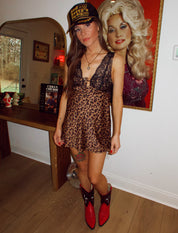 Leopard & Lace Mini Dress