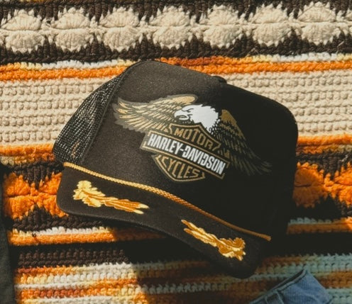 Retro Harley Davidson Eagle Trucker Hat