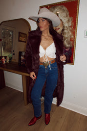Faux Fur Chocolate Coat