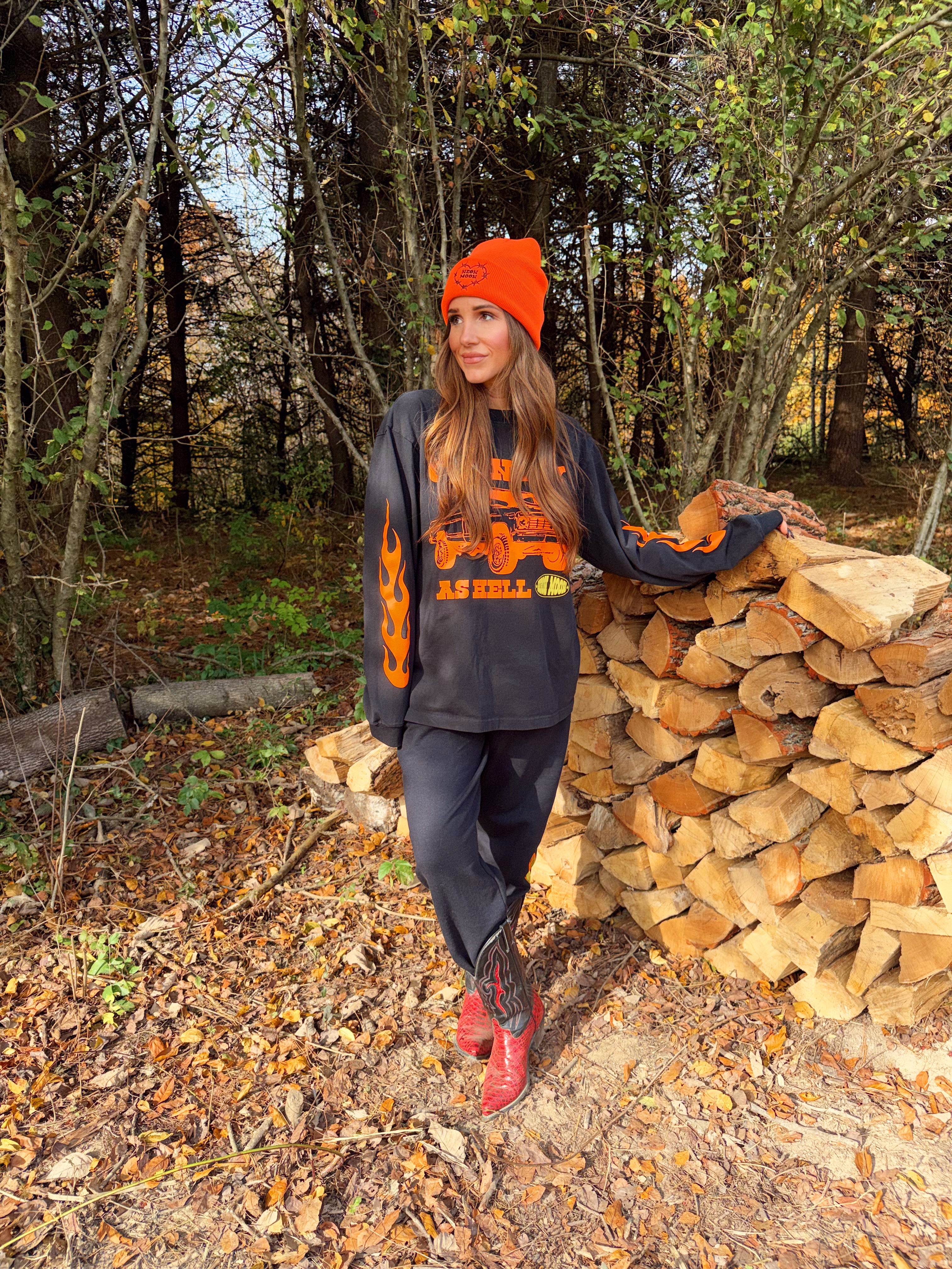 Country As Hell Flame Long Sleeve Shirt