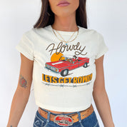 Howdy Let's Get Rowdy Baby Rib Crop Tee