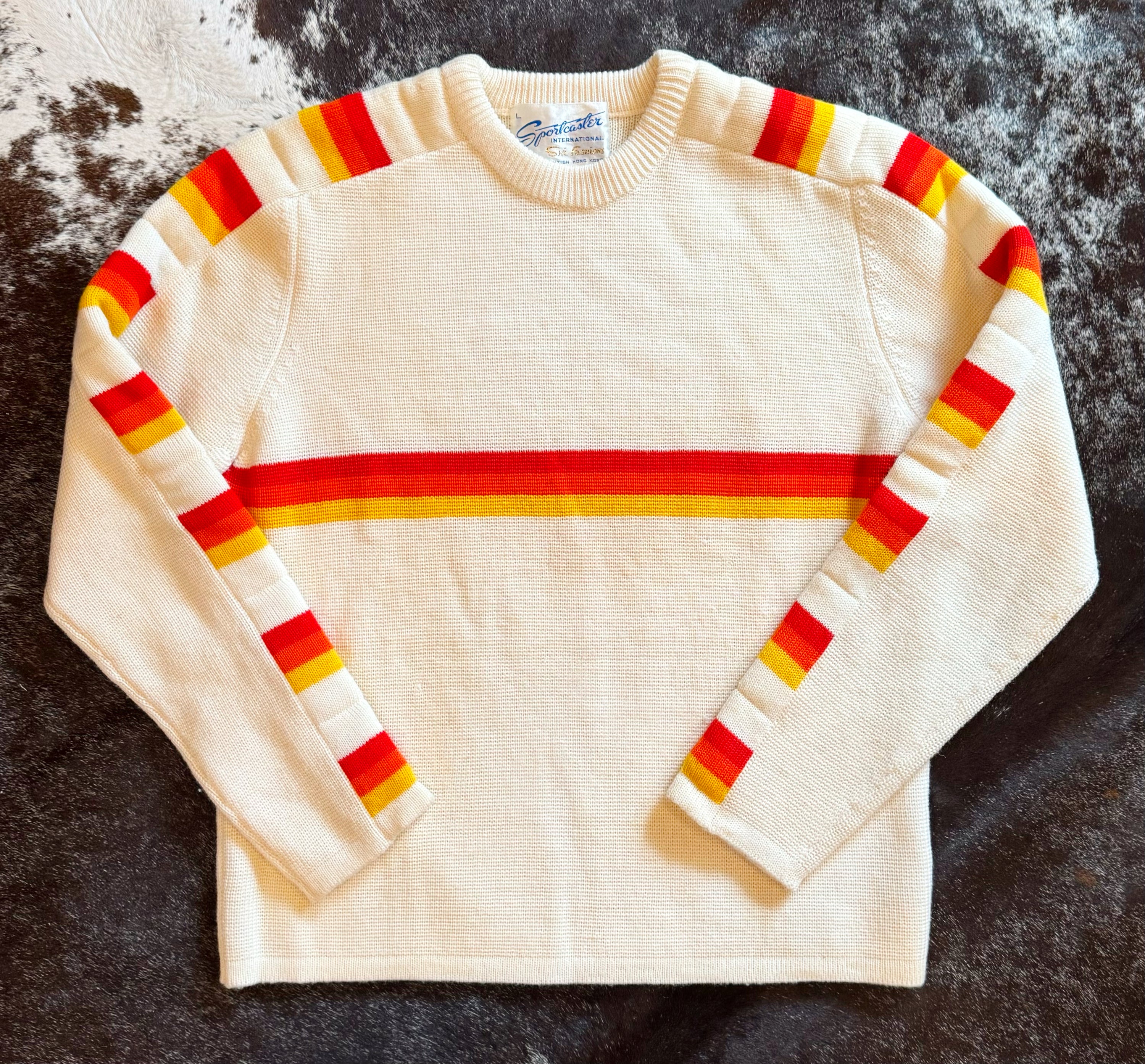 Vintage 80s Rainbow Striped Sweater