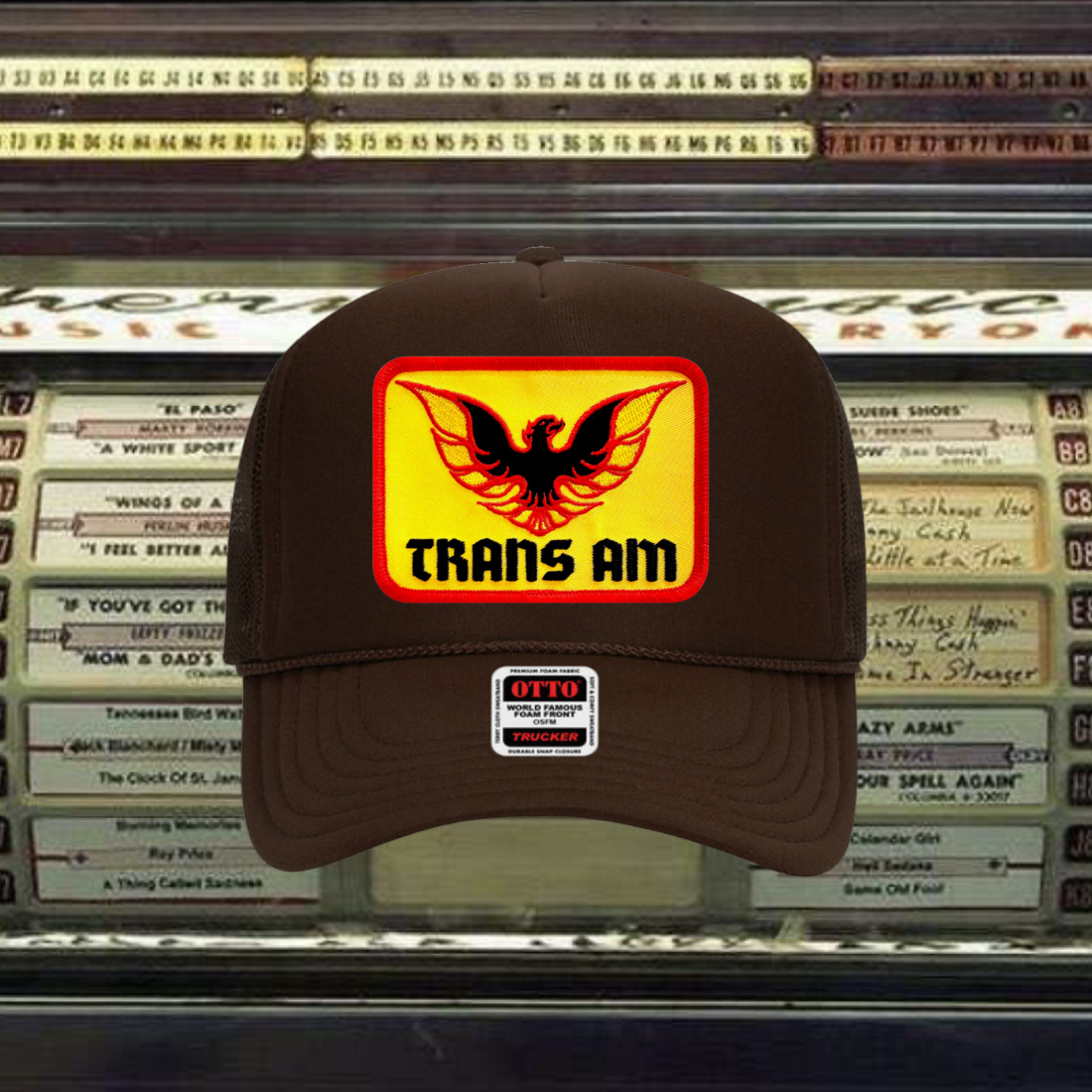 Brown Trans Am Trucker Hat Yellow Patch